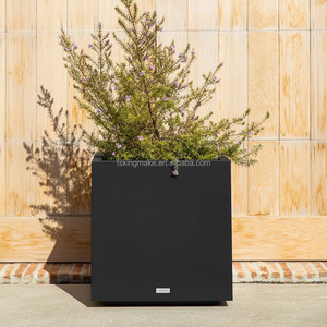 Pot de fleurs d'extérieur moderne pour terrasses et balcons de restaurants haut de gamme, pot de fleurs pour porte d'entrée, jardinière carrée - Product Image 1