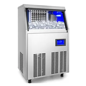 Máquina comercial 132 Lb Ice Making Machine 132 Lb Ice Cube Maker de aço inoxidável Ice Maker 335W