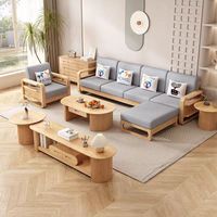 2026 Günstiges Hochwertiges Nordisches Massivholz-Sofa L-förmiges Sofa 1+2+3 Sofa Wohnzimmer-Möbelset aus Hartholz
