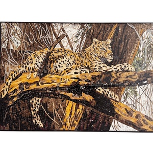 Mosaico di Qualità Superiore con Motivo Leopardato in <span class=keywords><strong>Marmo</strong></span> Naturale, Design 3D, Stile Europeo, Taglio a Mano, Arte Murale per Interni 7mm - Product Image 1