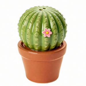 Salière et poivrière en céramique <span class=keywords><strong>Cactus</strong></span> vert Shakers à condiments Shakers à épices avec logo personnalisé pour cuisines gastronomiques - Product Image 4