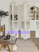 Persianas Plegables de PVC y Madera Maciza de Paulownia, Elegantes y Duraderas, Persianas Cuadradas de Madera para Puertas