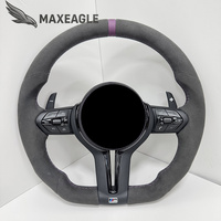 Volant M pour BMW M1 M2, cuir suédé avec surpiqûres tricolores, palettes de changement de vitesse, compatible E90 E92 F10 F20 F30, remplacement amélioré