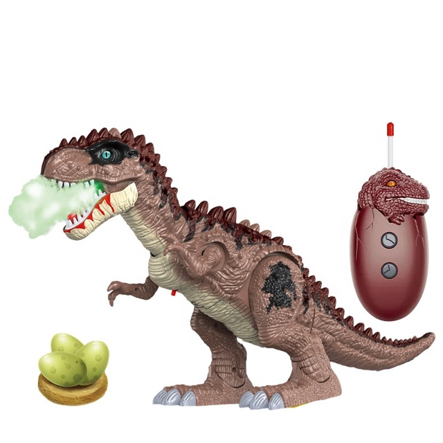 Children's Remote-Controlled Dinosaur Lay Egg Toys Electric Spray Tyrannosaurus Rex Green Light Simulation Sound Toys
