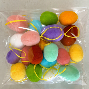 Œuf de Pâques en mousse floquée à suspendre, décoration artisanale, pendentif œuf de Pâques, cadeau pour enfants, faveurs de fête, décoration intérieure, vente en gros - Product Image 3