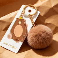 Porte-clés promotionnel personnalisé en alliage, breloque en peluche de personnage, faible MOQ