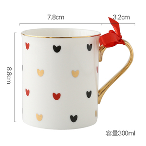 Mug en porcelaine fine personnalisé avec un design de cœur mignon Mug d'amour Cadeau de Saint-<span class=keywords><strong>Valentin</strong></span> Mug - Product Image 5