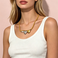 Collier ras du cou en acier inoxydable avec chaîne serpent et cœur pour femme, étanche, accessoires de bijoux pour le cou