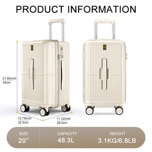 <span class=keywords><strong>Valise</strong></span> de cabine pour ordinateur portable de 30 pouces, grande capacité, avec serrure, poignée rigide, roues pivotantes, bagage à roulettes léger et portable - Product Image 4