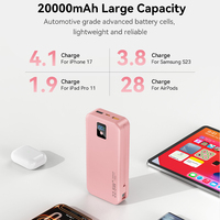 Batterie externe 20000mAh avec prise murale CA, câbles intégrés, charge rapide 22.5W, charge sans fil, écran LED, portable, vente en gros OEM