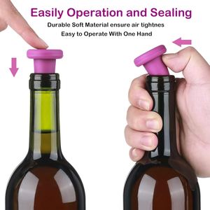 Universal Fit Food Grade Silicone <b>Wine</b> Bottle Stopper Reusable Leakproof Eco-Friendly Portable for Whisky Vodka - Product Image 2