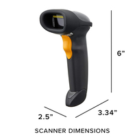 1D LS2208 Kabelgebundener Handlaser-Barcode-Scanner in Schwarz für Zebra Symbol LS2208-SR20007R-NA