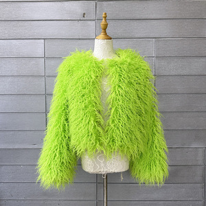 Wholesale Female Faux Fur <strong>Coats</strong> Solid Color Women <strong>Beach</strong> Wool Furry Fur <strong>Coat</strong> - Product Image 1