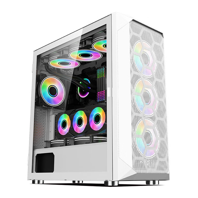 Powercase NEW Design ATX Gaming PC Case USB3.0 Acrylic Computer Case with Fan Cooler Popular Desktop Style in Stock