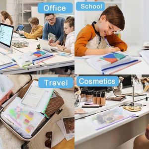 Customized Print Waterproof Pvc Document Bag Transparent Mesh Bags with Zipper A4 Clear <b>File</b> <b>Storage</b> Bag <b>File</b> Pouch for School - Product Image 5