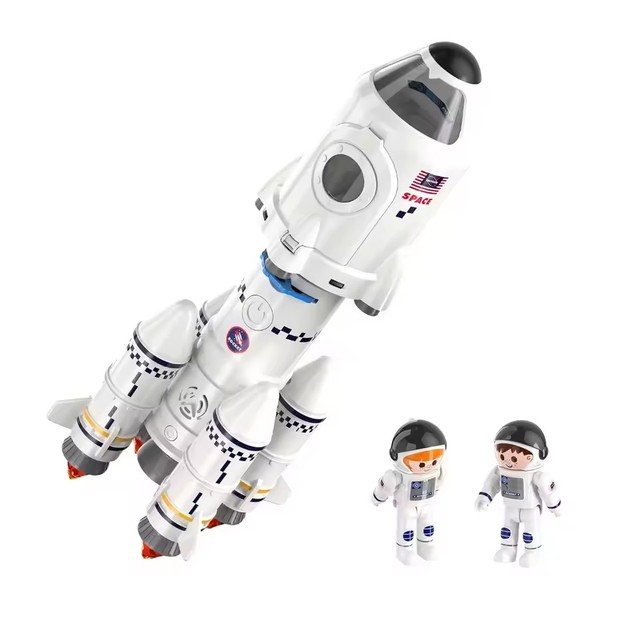 STEM Toys 5 in 1 Explore Space Rocket Toy Assemble Mist Spray Projection Playing Toys Indoor Safety Simulation Astronaut