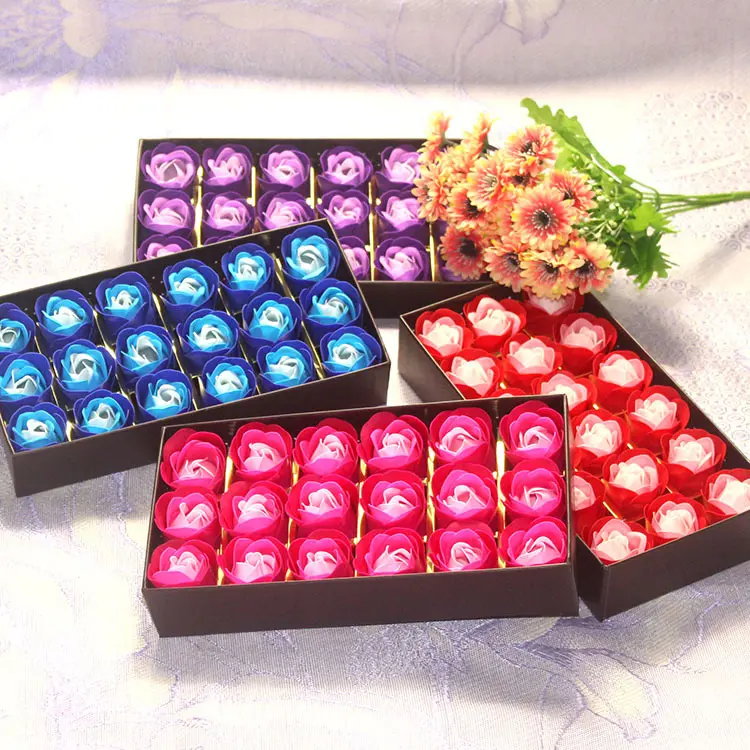 18 Buah/Kotak Sabun Mawar Simulasi dengan Kotak Hadiah Sabun Mandi Wajah Anak Perempuan Hadiah Ulang Tahun Pernikahan Hari Valentine