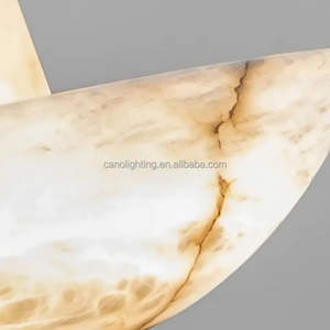 中国厂家直销线性雪花石膏发光二极管吊灯室内客厅卧室照明奥斯陆黄铜吊灯 - Product Image 6