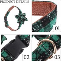 Collier de Noël pour chien, motif tournesol et flocon de neige, réglable, vert, 2.0x45cm, pour fêtes, festivals et usage quotidien