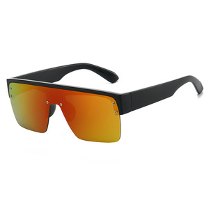 Nouvelles Lunettes de Soleil de Sport de Luxe Unisexe à Demi-Monture Grande, Style Vintage Carré, Protection UV avec Verres Réfléchissants - Product Image 1