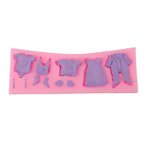 Baby Clothes Silicone Fondant Mold 3D Cupcake Chocolate Candy Pastry Mold Wedding Cake Decorating Tools