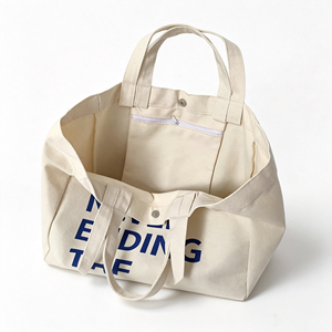 Custom Logo Canvas <b>Tote</b> <b>Bag</b> with Inner <b>Zipper</b> Pocket and Letter Pattern-Eco-Friendly Reusable Heavy-Duty <b>Bag</b> for Everyday Carry - Product Image 2