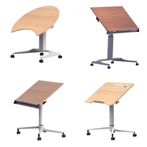 Live Edge Gaming Study Office Mechanical Manual Pneumatic Gas Spring Height Adjustable Desk