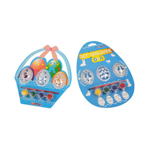 Modelli di modello in materiale plastico da 4 colori pittura a forma di uovo di pasqua set per giocattoli per bambini - Product Image 1