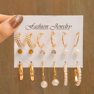 Juego de Aretes de Resina con Forma de Mariposa y Perlas <span class=keywords><strong>para</strong></span> Niñas, Aretes Colgantes de Acrílico con Patrón Geométrico de Leopardo y Circonita, Regalo de Joyería - Product Image 5