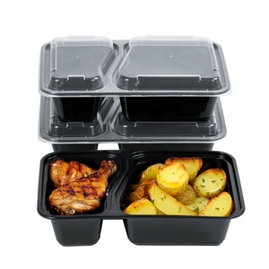 Custom Disposable 2 Compartment Takeaway Plastic Reusable <strong>Meal</strong> <strong>Prep</strong> Food Containers Bento <strong>Box</strong> - Product Image 1