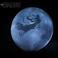 Ballon à hélium lumineux GAUSS à levitation aérienne avec projection, taille gonflée de 12 pieds, pour spectacle de festival sur le thème de la Lune