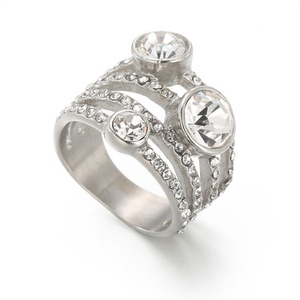 Anillo Grueso de Oro Estilo Hip Hop, Anillos de Dedo Personalizados de Acero Inoxidable con Circonita - Product Image 5