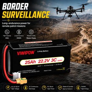 Batterie Lipo VIWIPOW de haute qualité 6S 22.2V 3C 25Ah pour drone, batterie de drone à décharge rapide pour drone de sécurité - Product Image 4