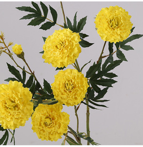 Flores Artificiales de Caléndula de 3 Cabezas, Pequeñas Flores Artificiales Frescas para Decoración del Hogar, Sala de Estar, Dormitorio, Mesa, Boda, Fiesta, Decoración Rústica - Product Image 6