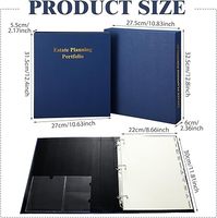 Carpetas de cartera de cuero sintético D Rin A4 de 1,5 pulgadas para planificación de bienes personalizados, carpetas de carpetas con compartimentos divisores, bolsillos para tarjetas