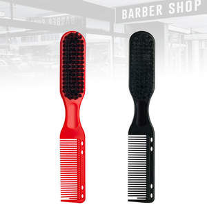 Nouvelle Arrivée Brosse à Cheveux Portable en Plastique et Nylon à Double Tête pour Barbiers et Coiffeurs, Brosse à Barbe pour Hommes - Product Image 1