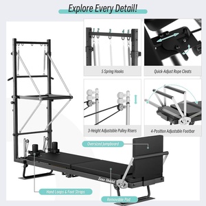 Máquina de Pilates Reformer Ajustable Directa de Fábrica, Cama de Pilates Core Semi-Elevada con Torre - Product Image 6