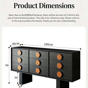 Aparador de Lujo con Bordes Curvos, Mueble de Almacenamiento Grande con Cajones y Patas Elevadas para Comedor - Product Image 2