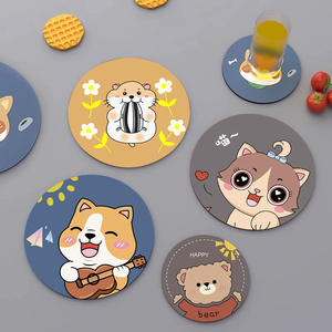 Sous-verre rond en boue de diatomée, sélection premium, motif dessin animé, 12x12cm, résistant à la chaleur, pour la maison, pour café, thé, bols et couverts - Product Image 3