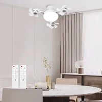 Ventilateur de plafond LED E26 E27 à 5 pales, pliable, avec télécommande, pour salon et usage domestique