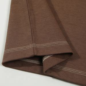 Camiseta lisa en blanco con costuras en contraste Camiseta personalizada de algodón con cuello redondo para hombre - Product Image 6