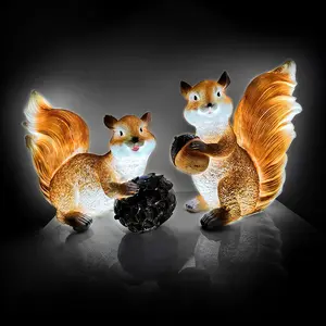 Outdoor Waterproof Landscape Design 3D Fiberglass Squirrel Animal Light