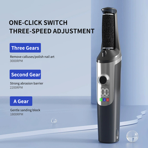 Điện chân Callus Remover Kit có thể sạc lại tàn nhẫn removers 3 mài đầu không thấm nước chân Scrubber tập tin Pedicure công cụ Kit - Product Image 4