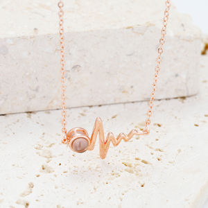 قلادة من قلادات الشباب إلى الأبد إسقاط رومانسي صور مخصصة I <span class=keywords><strong>Love</strong></span> أنت لغات قلادة على شكل قلب - Product Image 6