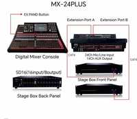 Console de Mixage Audio Numérique Professionnelle 32 Entrées 16 Sorties, Boîtier d'Interface d'Extension pour Performance Scénique