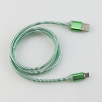 Kabel Pengisian Daya Cepat 3A dengan Konduktor Tembaga Murni Micro USB-A Tipe-C Super Cepat dengan Lampu LED untuk Ponsel, Komputer, Elektronik.