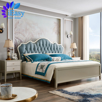 IEasy – lit double en bois massif au design de luxe européen moderne, lit king size royal, meubles de chambre à coucher, prix d'usine, chine
