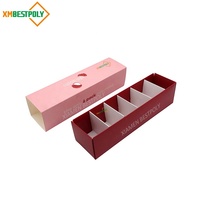 Boîte d'emballage alimentaire en papier de qualité alimentaire pour 6 macarons, boîte à tiroir coulissant avec insert séparateur, logo personnalisé