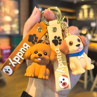 Porte-clés en silicone 3D mignon en forme de chiot, bouledogue français, Corgi, Shiba Inu, chien Teddy, breloque de sac, pendentif animal de dessin animé pour sac à dos, clé de voiture
