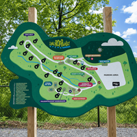 Panneaux de signalisation personnalisés grand format pour plans de parc, indicateurs autoportants double face pour zones touristiques et jardins botaniques
